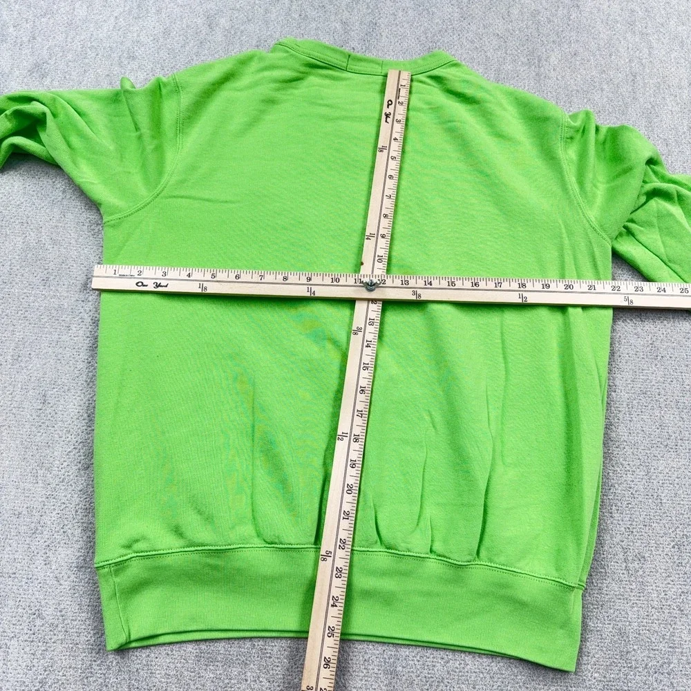 Polo Ralph Lauren Sweatshirt Men Large Lime Green Crewneck Sweater Orange Pony